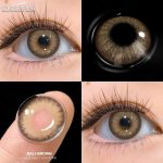 (0~-7.00 Grade) EYESHARE Colored Contact Lenses with Degree Myopia prescription Lens Natural Gray Pupils Brown Contacts 0