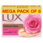 Lux Radiant Glow rose Vitamin C & E For Superior Glow Offer Pack of 8 x 150g