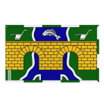 Drapeau - Montague - 192 x 288 cm - Pol&uuml;ester - J&auml;lje rekto/verso - &OElig;illets en fer