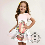 T&uuml;drukute L-LABUBU-A 3D-prinditud kleit Uus suvine multifilm Y2K 2000ndate stiil M&auml;nguline peoriie Hingav Kuum m&uuml;&uuml;k Taskukohane 140