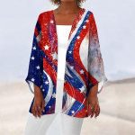 Naiste vabaaja mood tr&uuml;kitud kerge keskmise pikkusega jope kardigan XXL