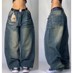 ZYLLO uued retro-Ameerika t&auml;nava hip-hop lahtised teksad naiste Y2K Harajuku k&otilde;rge v&ouml;&ouml;kohaga laiad p&uuml;ksid gooti laiad p&uuml;ksid t&auml;navap&uuml;ksid S gray