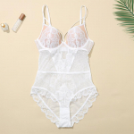 Prantsuse Seksikas Pitsist Bodysuit Kogutud Hingav Naiste Rinnahoidja Pluss Suurus Rinnahoidja 70B valge