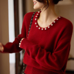 Naiste ka&scaron;miirkampsun Qinghe ka&scaron;miir 30% ka&scaron;miir 70% vill s&uuml;gis-talvine pullover soe ja moekas M