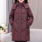 Suur suurus XL-5XL Mood Talvemantel Naissoost Pikk Parka Kapuutsiga Paks Soe Vabaaja Keskealiste Naiste Jakk 5XL