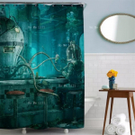 Steampunk vannitoa kunst Merikoletis du&scaron;ikardin 90X180cm