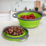 Loominguline roheline silikoonist &uuml;mmargune kokkuklapitavad k&ouml;&ouml;giviljad, puuviljad, pesu, &auml;ravoolukorv, kurn, kokkupandav kanalisatsioon k&ouml;&ouml;git&ouml;&ouml;riist 20 x24 5cm