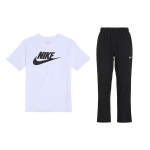 Nike L&otilde;dva l&otilde;ikega &uuml;mara kaelusega logoga T-s&auml;rk ja elastse v&ouml;&ouml;kohaga pikad p&uuml;ksid, vabaaja spordikomplekt meestele, komplektid AR5005-101+FB7491-010 XL