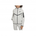 Nike Sportswear Tech Fleece Kapuutsiga Mugav Vabaaja Jakk Laste Jakid Tumehall Must HV5867-063 S