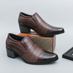 Mood 2025 Meeste Nahast Kingad Paks Tald K&otilde;rgust T&otilde;stvad Retro Stiilis Juuksuri Kingad Must Pruun Mitmek&uuml;lgsed botas para hombre 38