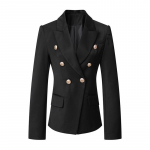 2020 Naiste Kitsa L&otilde;ikega &Uuml;hev&auml;rviline Kahe Rinnaga Bleiser XXL must