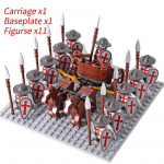 Keskaegsed lossir&uuml;&uuml;tlid Sparta s&otilde;dalased ristis&otilde;dija Rooma leegion jalav&auml;e s&otilde;ja hobuvanker Ehitusklotsid plokid figuuride m&auml;nguasi