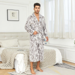 Meeste sallkraega hommikumantlid t&auml;ispikkuses fliisist pl&uuml;&uuml;sist vannimantlid pehme spa-toamantel taskutega kohev spa-hommikumantel unisex talvine hubane soe spa pikk hommikumantel S