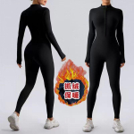 Talvine soe fliisist liibuv kombinesoon Jooga Fitness Tantsimine Jalgrattas&otilde;it Kombinesoon T&otilde;mblukuga liibuv kombinesoon Pilates Sportlik soe treeningkombinesoon L black