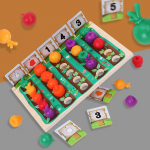 Laste Porgandisaak Puidust Montessori M&auml;nguasjad Kasvata Puuvilju K&ouml;&ouml;givilju Sorteerimine Matemaatika Loendamine M&auml;ngud V&auml;ikelastele Harivad M&auml;nguasjad 3-6 Aastat