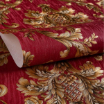 Euroopa luksuslik must-kuldne damask tapeet rullis 3D reljeefne PVC seinakate seinamaaling dekoratsioon tapeedid elutuppa magamistuppa 0. 53x9.5m punane