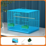 Tugevdatud suur lindude puur kakaduudele ja roosadele koos pesakastiga 26cm H, 35x25cm, Blue Carry Cage must