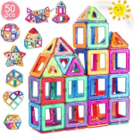 Jeux de construction - GENOSSEN - 50 Pi&egrave;ces - Blocs magn&eacute;tiques - &Eacute;ducatif - Multicolore mitmev&auml;rviline