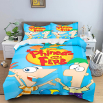 Phineas Ja Ferb Tekikate, Multikaprindiga Pol&uuml;ester Tekikate Laste Magamistuppa, Anime, Hubane Tuba Voodipesu, Erinevad Suurused 90x200cm blue