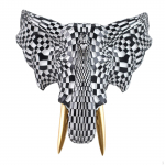 Decorative Elephant Head to Hang on The Wall, Wall Sculpture for Home Or Office. Black White