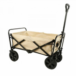 Chariot multifonction pliable - MARBUENO SUMMER - 86x50x59 cm - Beige - Acier - Compartiments filet - Roues 360&deg; beež