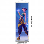 Demon Huntrix Rippuv riie Rumi Mira Zoey Tr&uuml;kitud plakat Demon h-Hunters Skrollmaal Pilt 72x25cm Seinakujundus