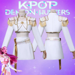 KPop Mira Rumi Zoey Kost&uuml;&uuml;m Deemonik&uuml;ttide Cosplay Kost&uuml;&uuml;mid T&auml;iskasvanud Lapsed Naine T&uuml;druk Lapsed Must/Valge Kuld Peo &Uuml;htne &Uuml;likond XL white