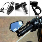 Motorcycle Mirror Handlebar Bar End Side Rearview Mirrors For aprilia tuono v4 sxv bajaj dominar 400 pulsar 200 ns Blue Glass