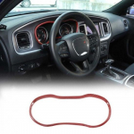 Dashboard trument Frame Trim Cover for Dodge Charger 2015-24 Red Carbon Fiber