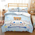Cinnamoroll Joonisfilm Armas K&otilde;ik hooajad Tekikate Tekk Voodipesu Komplektid Pehme Tekikate ja Padjap&uuml;&uuml;rid &Uuml;he-/Kahe-/Queen-/King-suuruses EU Twin 135x200cm