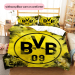 Borussia Dortmundi meeskonna logo Muster Voodipesu Kodu Kaunistamine S&uuml;nnip&auml;evakingitus (1 * tekikott + 2 * padjap&uuml;&uuml;ri, ilma s&uuml;damikuta) 135x200cm