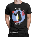 Noot Noot Pingu T-s&auml;rk Mehed Naised Puuvillane Vintage T-s&auml;rgid &Uuml;mmargune kaelus Pingviini T-s&auml;rk Harajuku R&otilde;ivad Klassikaline XXXXXL must