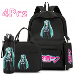 4 tk/komplekt Anime Hatsune Miku tr&uuml;kiga 750 ml veepudel Seljakott K&auml;ekott Kohvritasku Teismelisele Poisile T&uuml;drukule Suure Mahutavusega Veekindel Koolikott Kingitus