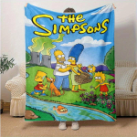 The Simpsonsi multikate tekk, l&uuml;hike pl&uuml;&uuml;sist armas soe tekk, elutoa kodu kaunistus diivan nelja hooaja reisimine 150x200cm gray