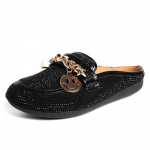 Mood Crystal Bling Mules Sussid Naiste kingad Naiste Mules Kingad &Uuml;mar madalad kontsad Elegantsed kingad Naiste sussid vabaajajalatsid 43 punane