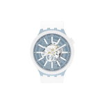 SWATCH Unisex Big Bold Seeria 47mm Skelettkell SB03N103 Blue White Watch Dial