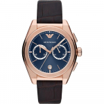 Emporio Armani Federico Sinine Pruun Nahast Meeste Kvarts Kronograaf AR11563 sinine
