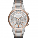 Emporio Armani Renato H&otilde;bedane Kahev&auml;rviline Roosa Metall Meeste Kvarts Kronograaf AR11077 h&otilde;be