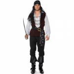 Mugav ja trendikas meeste piraadi kost&uuml;&uuml;m anime cosplay jaoks, ainulaadse kolju teemaga L
