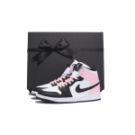 Jordan Air Jordan 1 Slip Resistant Abrasion Resistant Low top Vintage Basketball Shoes Women's Black Pink DV0991-101(Team-SBOX) 36.5