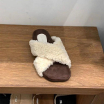 Aphixta Uued Soojad Talvised Fliisist Karvased Naiste Sussid Ristuvate Rihmadega Ruudukujulise Varbaga Naiste Kingad Madala Kontsaga Karvased Sandaalid Jalatsid 35