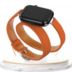 Kahekordne nahast rihm Apple Watch ultra jaoks, rihm 49mm 45mm 42mm 44mm Seeria 8 7 6 Se 5 4 3 2 Iwatch 6 38mm 40mm Correa 41mm 38mm 40mm 41mm oranž