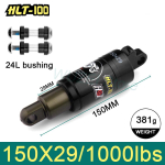 HLT-100 Mountain bicycle Rear Shocks 125/150/165/185mm x 850/1000 lbs Aluminum alloy Oil Spring Shock for E-bike Snow MTB Bike 125mm x 850lbs black