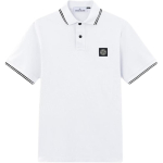 Stone Island logo plaaster kitsa l&otilde;ikega l&uuml;hikeste varrukatega polos&auml;rk meeste pealisr&otilde;ivad L1S1522000-10S0018-V1001 L white