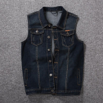Suures suuruses 8XL 7XL 6XL 5XLCotton teksad varrukateta jope vest Meeste teksap&uuml;kste vest 4XL tumesinine v&auml;rv