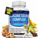 Magneesiumikompleks Toitainelisand 8 Elementi 1000mg - Tauriin, Kelaaditud Lihtsaks Imendumiseks Luudele, Lihastele, Taastumiseks, Energiale, Taimetoitlane GMO-vaba 90 kapslit 2 pack