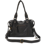 Vintage pestud PU-nahast suur kott punutud detaili ja lukuga taskutega, unisex &otilde;la- v&otilde;i crossbody-k&auml;ekott igap&auml;evaseks reisimiseks must