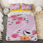 Punane Roos Kuningas Kuninganna Tekikate Romantilised Lilled Voodipesu Komplekt Lastele Teismelistele T&auml;iskasvanutele T&uuml;drukulik 3D Lilleline Must Pehme 2/3tk Tekikate 155x200cm