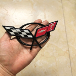 1 tk embleemikleeps Chevrolet Corvette C5 C6 C7 C8 tagumisele pagasiruumile esik&uuml;lje kapotile asendusm&auml;rk v&auml;lisdekoratsioon white