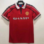 Manchester Unitedi retrovorm: Punased kuradid, kolmikv&otilde;itja kodum&auml;ng nr. 7 Beckham, taastatud l&uuml;hikeste varrukatega jalgpallivorm M red